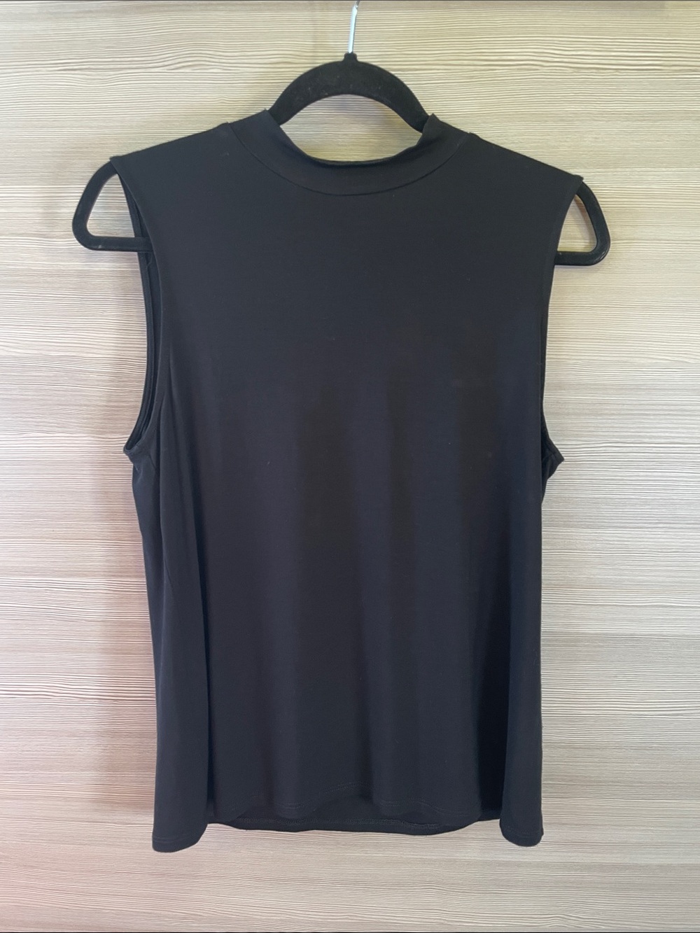 Eileen Fisher Black Sleeveless Mock-Neck Tank Size Medium